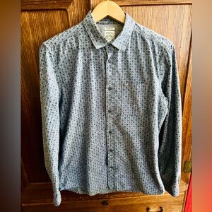 Diesel Men's Gray Patterned Button Down Shirt